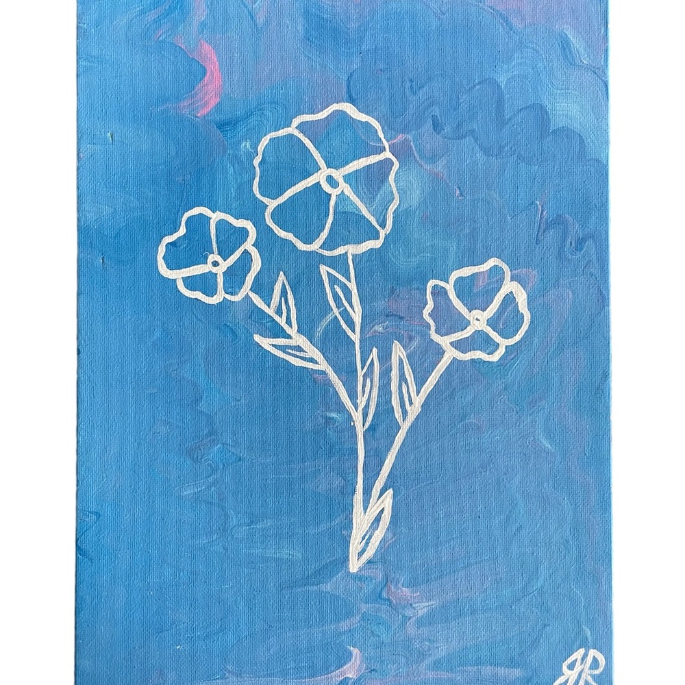 White flowers painting